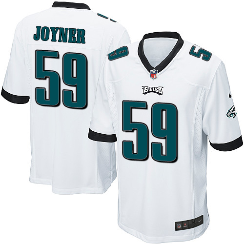 Men's Game Seth Joyner Nike Jersey White Road - #59 NFL Philadelphia Eagles